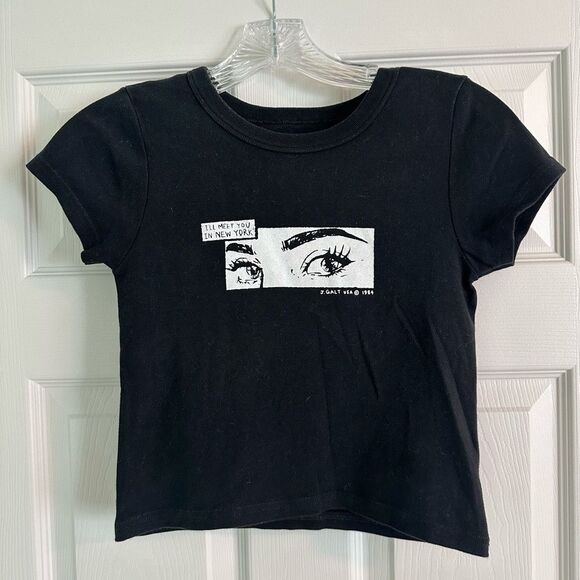 BRANDY MELVILLE *NEVER WORN*  “I’LL MEET YOU IN NEW YORK” cropped top (One size) - Picture 1 of 3